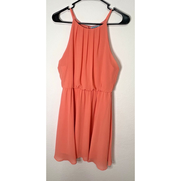 Ainea Be Classic PEACH Flowy Fit Flare DRESS Lined Medium Summer!!‎ Sundress - Picture 1 of 11